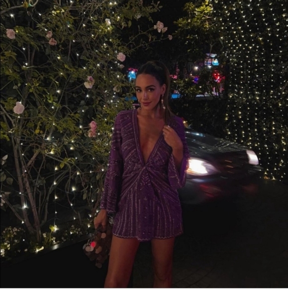 Zara Beaded Mini Tunic Dress Limited Edition Purple NWT Size M-L Bloggers Fav - Picture 7 of 16